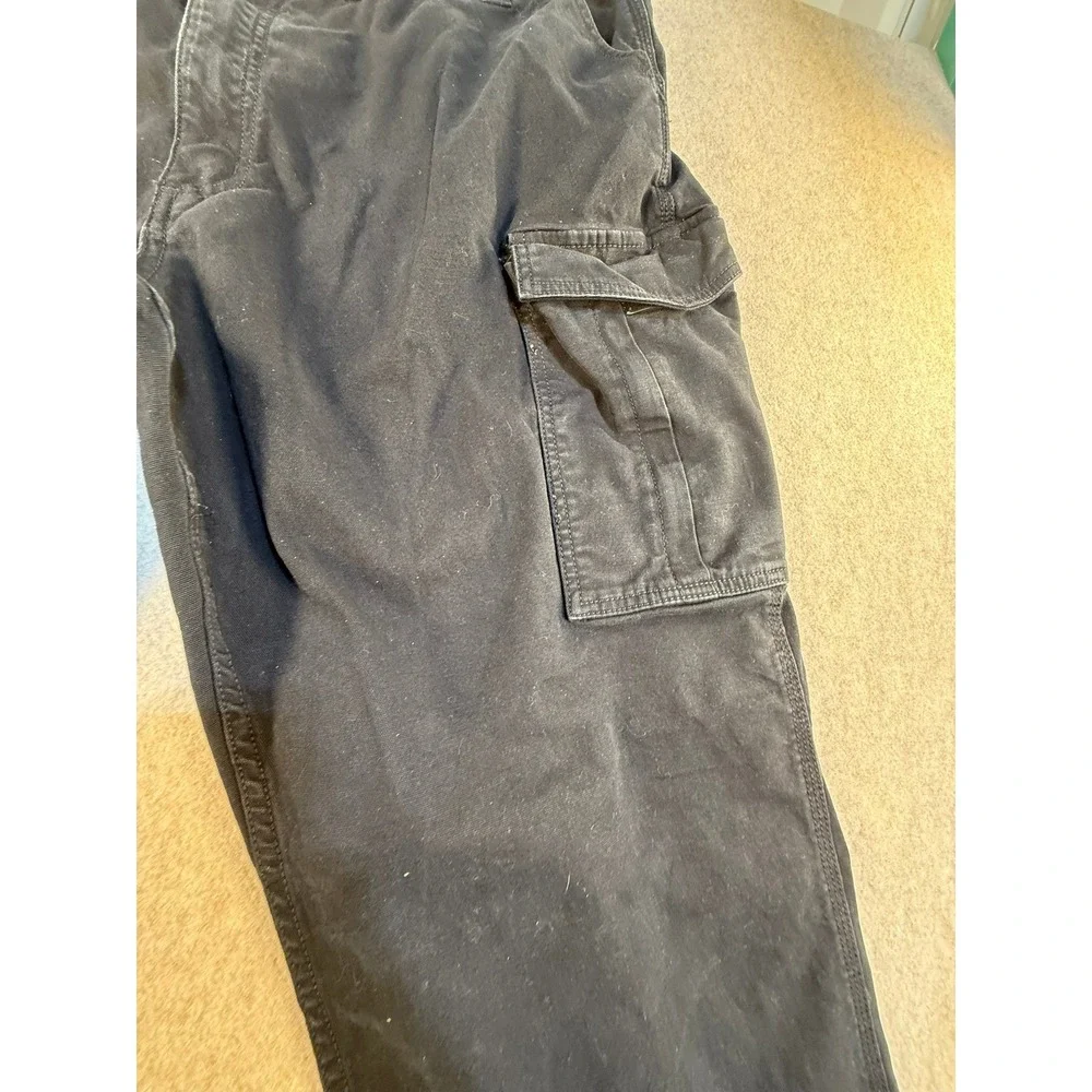 Carhartt Mens Relaxed Fit Cargo‎ Work Pants Black Cotton Canvas 44x32